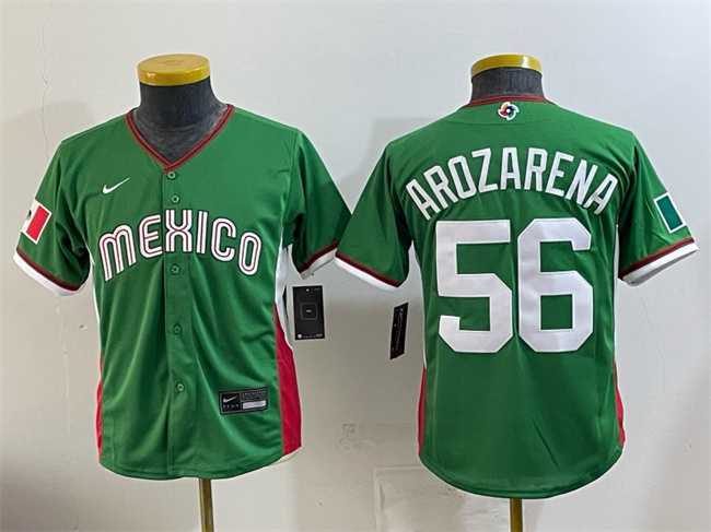 Youth Mexico Baseball #56 Randy Arozarena Green 2026 World Baseball Classic Stadium Stitched Baseball Jersey,We sell and wholesale Youth Mexico Baseball #56 Randy Arozarena Green 2026 World Baseball Classic Stadium Stitched Baseball Jersey on line form chian!