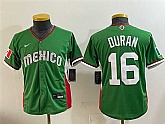 Youth Mexico Baseball #16 Jarren Duran Green 2026 World Baseball Classic Stadium Stitched Baseball Jersey,baseball caps,new era cap wholesale,wholesale hats