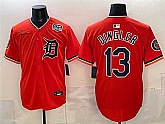 Men's Detroit Tigers #13 Dillon Dingler Orange 2026 Alternate USA 250' Patch Vapor Premier Limited Stitched Jersey Dzhi,baseball caps,new era cap wholesale,wholesale hats