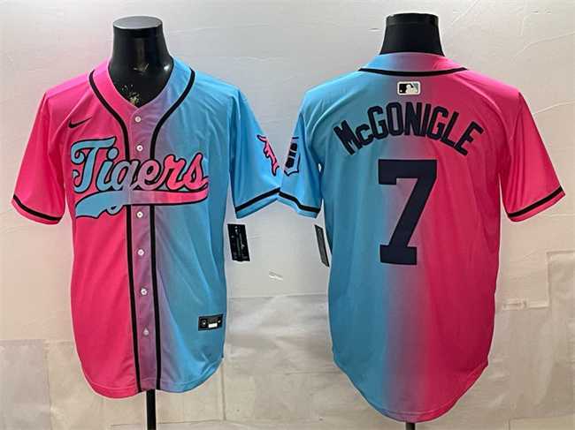Men's Detroit Tigers #7 Kevin McGonigle Pink Blue Limited Stitched Jersey Dzhi,We sell and wholesale Men's Detroit Tigers #7 Kevin McGonigle Pink Blue Limited Stitched Jersey Dzhi on line form chian!