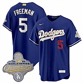 Men's Los Angeles Dodgers #5 Freddie Freeman Royal 2026 Alternate Gold Collection Stadium Stitched Jersey Dzhi,baseball caps,new era cap wholesale,wholesale hats