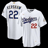 Men's Los Angeles Dodgers #22 Clayton Kershaw Nike White 2026 Gold Collection Stadium Jersey Dzhi,baseball caps,new era cap wholesale,wholesale hats