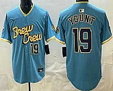 Men's Milwaukee Brewers #19 Robin Yount Powder Blue Limited Jersey,baseball caps,new era cap wholesale,wholesale hats
