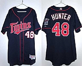 Men's Minnesota Twins #48 Torii Hunter Navy Double Knit Stitched Jersey,baseball caps,new era cap wholesale,wholesale hats