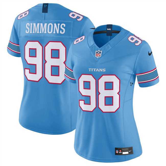Women's Tennessee Titans #98 Jeffery Simmons Light Blue 2026 F.U.S.E. Vapor Limited Stitched Jersey Dzhi,We sell and wholesale Women's Tennessee Titans #98 Jeffery Simmons Light Blue 2026 F.U.S.E. Vapor Limited Stitched Jersey Dzhi on line form chian!