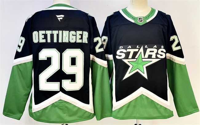 Men's Dallas Stars #29 Jake Oettinger Black 2025-26 Alternate Stitched Jersey,We sell and wholesale Men's Dallas Stars #29 Jake Oettinger Black 2025-26 Alternate Stitched Jersey on line form chian!