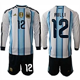 Men's Argentina #12 RULLI Long Sleeve National Team FIFA x World Cup 2026 Home White On Field Jersey,baseball caps,new era cap wholesale,wholesale hats