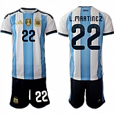 Men's Argentina #22 L.MARTINEZ National Team FIFA x World Cup 2026 Home White On Field Jersey,baseball caps,new era cap wholesale,wholesale hats