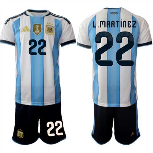 Men's Argentina #22 L.MARTINEZ National Team FIFA x World Cup 2026 Home White On Field Jersey,We sell and wholesale Men's Argentina #22 L.MARTINEZ National Team FIFA x World Cup 2026 Home White On Field Jersey on line form chian!