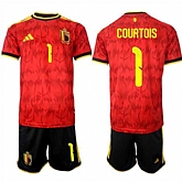 Men's Belgium #1 COURTOIS National Team FIFA x World Cup 2026 Home Red On Field Jersey,baseball caps,new era cap wholesale,wholesale hats