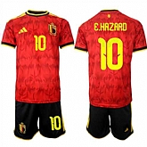 Men's Belgium #10 E.HAZARD National Team FIFA x World Cup 2026 Home Red On Field Jersey,baseball caps,new era cap wholesale,wholesale hats