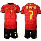 Men's Belgium #7 DE BAUYNE National Team FIFA x World Cup 2026 Home Red On Field Jersey,baseball caps,new era cap wholesale,wholesale hats