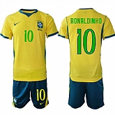 Men's Brazil #10 RONALDINHO National Team FIFA x World Cup 2026 Home On Field Jersey,baseball caps,new era cap wholesale,wholesale hats