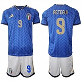 Men's Italy #9 RETEGUI National Team FIFA x World Cup 2026 Home Blue On Field Jerseys,baseball caps,new era cap wholesale,wholesale hats