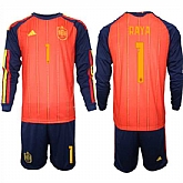 Men's Spain #1 RAYA National Team FIFA x World Cup 2026 Long Sleeve Home Red On Field Jerseys,baseball caps,new era cap wholesale,wholesale hats