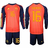 Men's Spain #16 RODRIGO National Team FIFA x World Cup 2026 Long Sleeve Home Red On Field Jerseys,baseball caps,new era cap wholesale,wholesale hats