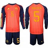 Men's Spain #5 HUIJSEN National Team FIFA x World Cup 2026 Long Sleeve Home Red On Field Jerseys,baseball caps,new era cap wholesale,wholesale hats