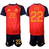 Men's Spain #22 ISCO National Team FIFA x World Cup 2026 Home Red On Field Jerseys,baseball caps,new era cap wholesale,wholesale hats