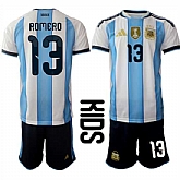 Youth Argentina #13 ROMERO National Team FIFA x World Cup 2026 Home White On Field Kids Jersey,baseball caps,new era cap wholesale,wholesale hats