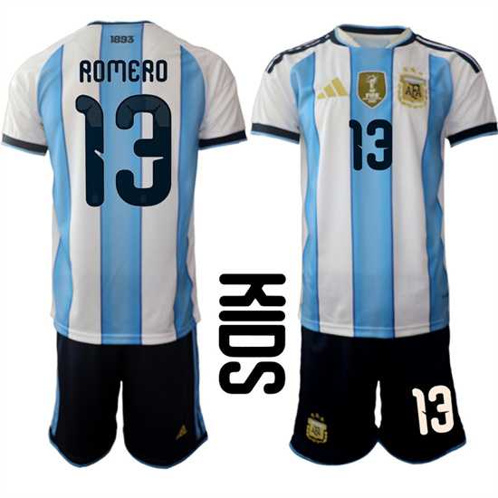Youth Argentina #13 ROMERO National Team FIFA x World Cup 2026 Home White On Field Kids Jersey,We sell and wholesale Youth Argentina #13 ROMERO National Team FIFA x World Cup 2026 Home White On Field Kids Jersey on line form chian!