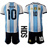 Youth Argentina #10 Lionel Messi National Team FIFA x World Cup 2026 Home White On Field Kids Jersey,baseball caps,new era cap wholesale,wholesale hats