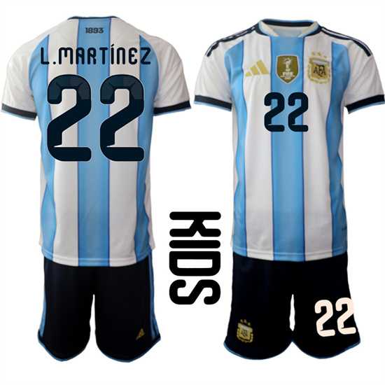 Youth Argentina #22 L.MARTINEZ National Team FIFA x World Cup 2026 Home White On Field Kids Jersey,We sell and wholesale Youth Argentina #22 L.MARTINEZ National Team FIFA x World Cup 2026 Home White On Field Kids Jersey on line form chian!