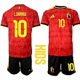 Youth Belgium #10 LUKAKU National Team FIFA x World Cup 2026 Home Red On Field Kids Jersey,baseball caps,new era cap wholesale,wholesale hats