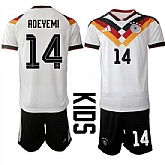 Youth Germany #14 ADEYEMI National Team FIFA x World Cup 2026 Home White On Field Kids Jersey,baseball caps,new era cap wholesale,wholesale hats
