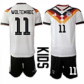 Youth Germany #11 WOLTEMADE National Team FIFA x World Cup 2026 Home White On Field Kids Jersey,baseball caps,new era cap wholesale,wholesale hats