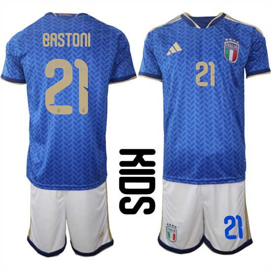 Youth Italy #21 BASTONI National Team FIFA x World Cup 2026 Home Blue On Field Kids Jerseys,We sell and wholesale Youth Italy #21 BASTONI National Team FIFA x World Cup 2026 Home Blue On Field Kids Jerseys on line form chian!