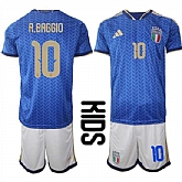 Youth Italy #10 R.BAGGIO National Team FIFA x World Cup 2026 Home Blue On Field Kids Jerseys,baseball caps,new era cap wholesale,wholesale hats