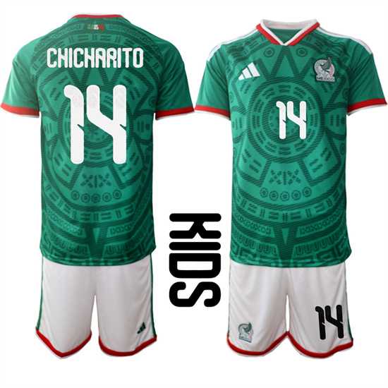 Youth Mexico #14 CHICHARITO National Team FIFA x World Cup 2026 Home Green On Field Kids Jersey,We sell and wholesale Youth Mexico #14 CHICHARITO National Team FIFA x World Cup 2026 Home Green On Field Kids Jersey on line form chian!