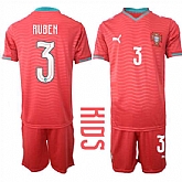 Youth Portugal #3 RUBEN National Team FIFA x World Cup 2026 Home Red On Eusebio special edition Kids Jersey,baseball caps,new era cap wholesale,wholesale hats