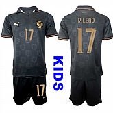 Youth Portugal #17 R.LEAO National Team FIFA x World Cup 2026 Away Gray On Eusebio special edition Kids Jersey,baseball caps,new era cap wholesale,wholesale hats