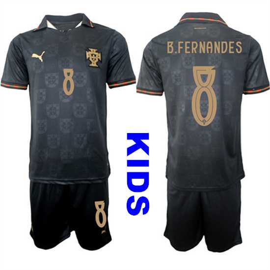 Youth Portugal #8 B.FERNANDES National Team FIFA x World Cup 2026 Away Gray On Eusebio special edition Kids Jersey,We sell and wholesale Youth Portugal #8 B.FERNANDES National Team FIFA x World Cup 2026 Away Gray On Eusebio special edition Kids Jersey on line form chian!