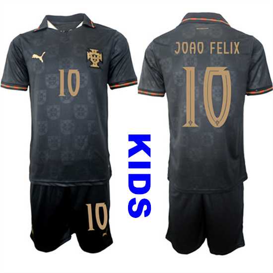 Youth Portugal #10 JOAO FELIX National Team FIFA x World Cup 2026 Away Gray On Eusebio special edition Kids Jersey,We sell and wholesale Youth Portugal #10 JOAO FELIX National Team FIFA x World Cup 2026 Away Gray On Eusebio special edition Kids Jersey on line form chian!