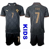 Youth Portugal #7 FIGO National Team FIFA x World Cup 2026 Away Gray On Eusebio special edition Kids Jersey,baseball caps,new era cap wholesale,wholesale hats