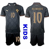 Youth Portugal #10 BERNARDO National Team FIFA x World Cup 2026 Away Gray On Eusebio special edition Kids Jersey,baseball caps,new era cap wholesale,wholesale hats