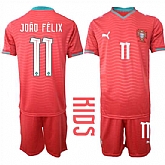 Youth Portugal #11 JOAO FELIX National Team FIFA x World Cup 2026 Home Red On Eusebio special edition Kids Jersey,baseball caps,new era cap wholesale,wholesale hats