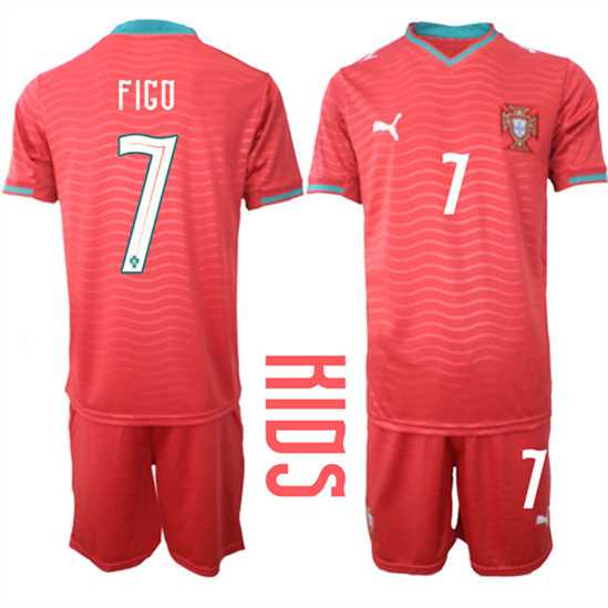 Youth Portugal #7 FIGO National Team FIFA x World Cup 2026 Home Red On Eusebio special edition Kids Jersey,We sell and wholesale Youth Portugal #7 FIGO National Team FIFA x World Cup 2026 Home Red On Eusebio special edition Kids Jersey on line form chian!