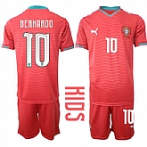 Youth Portugal #10 BERNARDO National Team FIFA x World Cup 2026 Home Red On Eusebio special edition Kids Jersey,baseball caps,new era cap wholesale,wholesale hats
