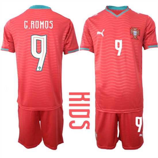 Youth Portugal #9 G.ROMOS National Team FIFA x World Cup 2026 Home Red On Eusebio special edition Kids Jersey,We sell and wholesale Youth Portugal #9 G.ROMOS National Team FIFA x World Cup 2026 Home Red On Eusebio special edition Kids Jersey on line form chian!
