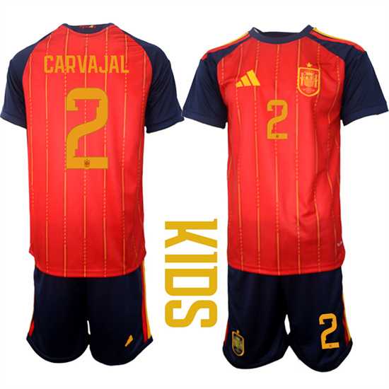 Youth Spain #2 CARVAJAL National Team FIFA x World Cup 2026 Home Red On Field Kids Jerseys,We sell and wholesale Youth Spain #2 CARVAJAL National Team FIFA x World Cup 2026 Home Red On Field Kids Jerseys on line form chian!