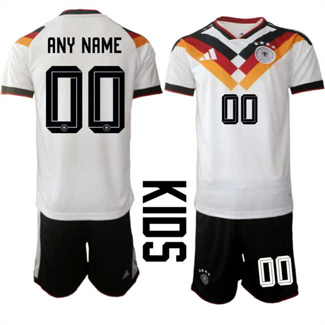 Youth Germany Custom White 2025 26 Home Soccer Jersey Suit,We sell and wholesale Youth Germany Custom White 2025 26 Home Soccer Jersey Suit on line form chian!
