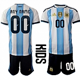 Youth Argentina Custom White Blue 2025-26 Home Soccer Jersey Suit,baseball caps,new era cap wholesale,wholesale hats