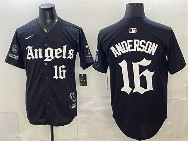 Men's Los Angeles Angels #16 Garret Anderson Black 'Gothic Halo Edition' Vapor Limited Stitched Jersey,We sell and wholesale Men's Los Angeles Angels #16 Garret Anderson Black 'Gothic Halo Edition' Vapor Limited Stitched Jersey on line form chian!