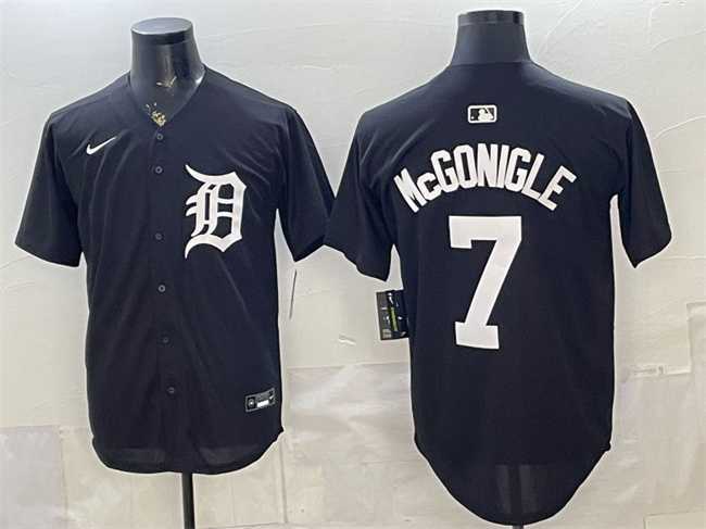 Men's Detroit Tigers #7 Kevin McGonigle Black Limited Stitched Jersey,We sell and wholesale Men's Detroit Tigers #7 Kevin McGonigle Black Limited Stitched Jersey on line form chian!