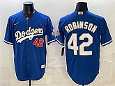 Men's Los Angeles Dodgers #42 Jackie Robinson Royal 2026 Alternate Gold Collection Stadium Stitched Jersey,baseball caps,new era cap wholesale,wholesale hats