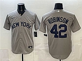 Men's New York Yankees #42 Jackie Robinson Grey Stitched Jersey,baseball caps,new era cap wholesale,wholesale hats