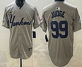Men's New York Yankees #99 Aaron Judge Grey Limited Jersey,baseball caps,new era cap wholesale,wholesale hats